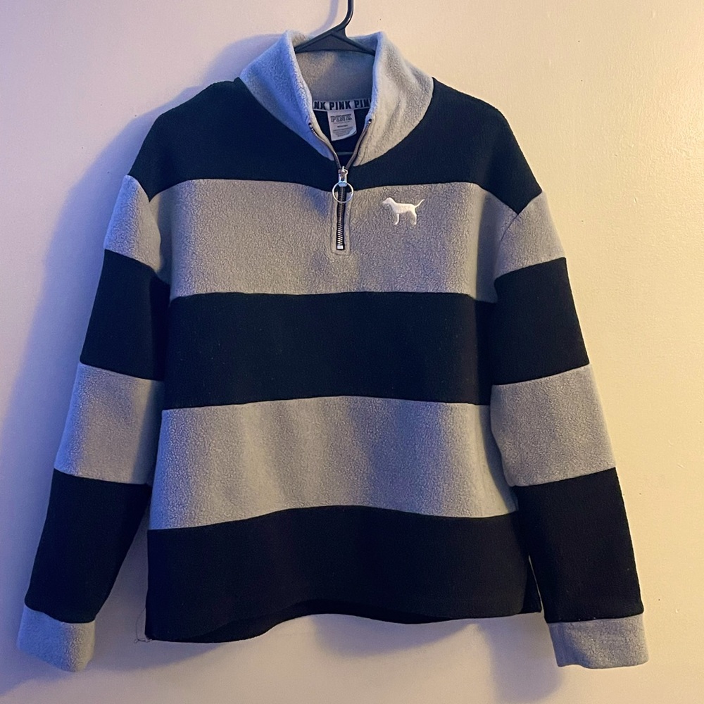 Half zipper black and grey “PINK” sweatshirt